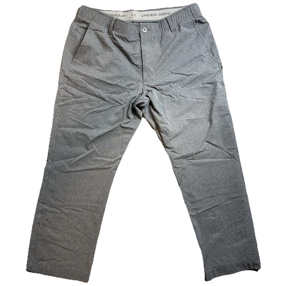 Under Armour Mens 36x32 Golf Pants Gray Performance Stretch Lightweight EUC